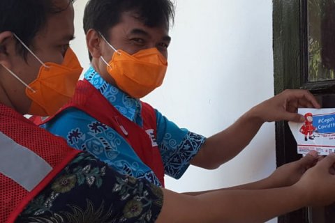 PMI Babel Sebar 1000 Stiker Ajakan Cegah Covid-19