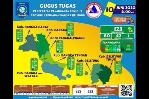 Update Covid-19 Babel 10 Juni : 123 Kasus dan 42 Sembuh