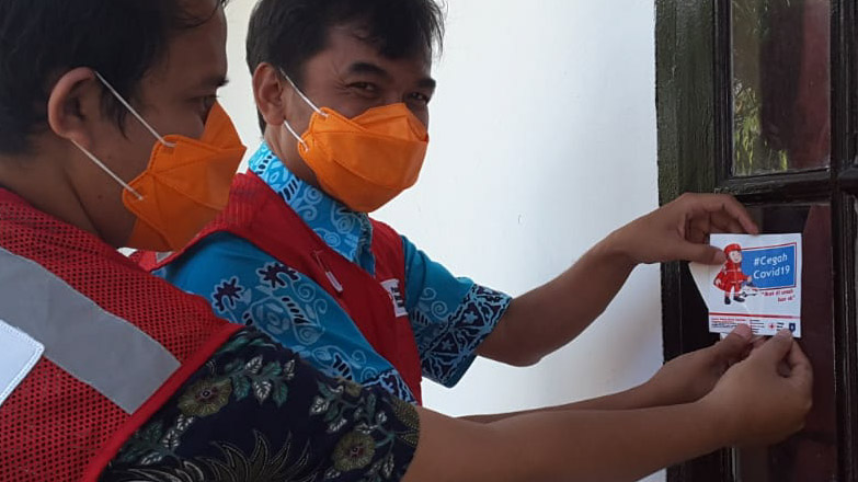 PMI Babel Sebar 1000 Stiker Ajakan Cegah Covid-19